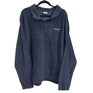 Columbia Blue Fleece Quarter-Zip Pullover Sweatshirt Size 3X